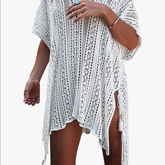 White Beach Bikini Bathing Suit Cover up - Picture 2 of 5